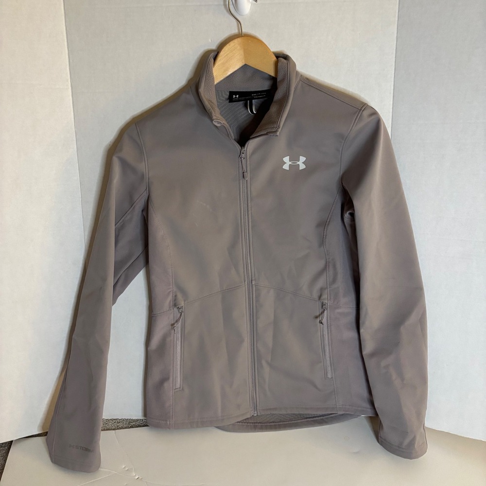 Under Armour ColdGear Storm Softshell Jacket Gray Fitted Small Fall Sporty Prep